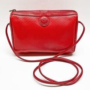 Vintage 1983 Liz Claiborne Original Red Crossbody Purse with Leather Trim